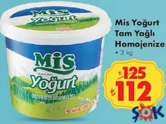 MİS YOĞURT TAM YAĞLI HOMOJENİZE 3 KG MİS YOĞURT TAM YAĞLI HOMOJENİZE 3 KG